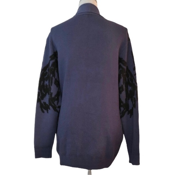 TIBI Blue and Black Embellished Cardigan Sweater - Picture 2 of 5